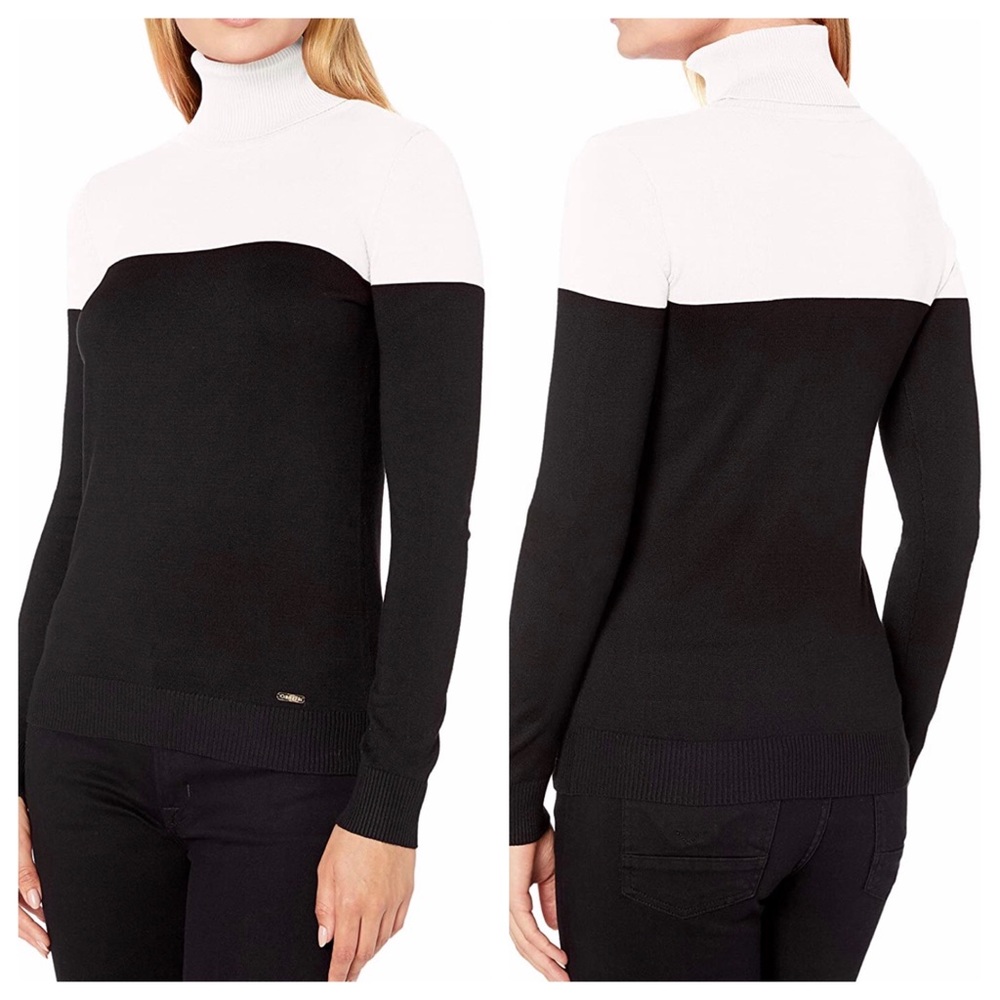 Calvin Klein Women’s Colorblock Turtleneck Sweater